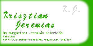 krisztian jeremias business card